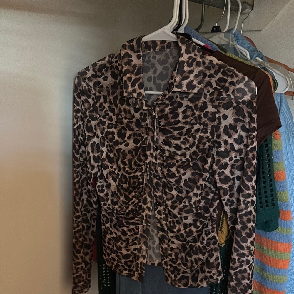 Leopard Print Long Sleeve Top